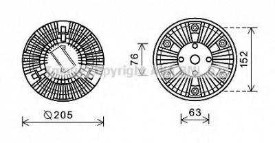 AVA QUALITY COOLING mnc067 -  Сцепление, вентилятор радиатора